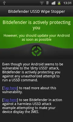 Bitdefender USSD Wipe Stopper android App screenshot 0